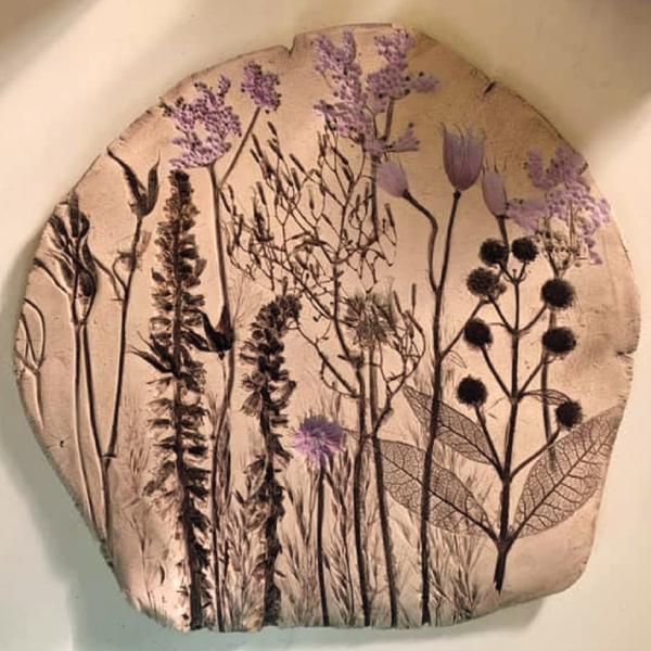 Botanical Clay purple flowers