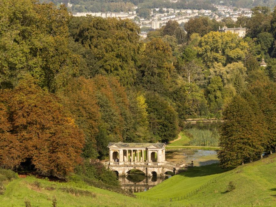 A view across the Palladian Bridge at Prior Park, National Trust, James Beck