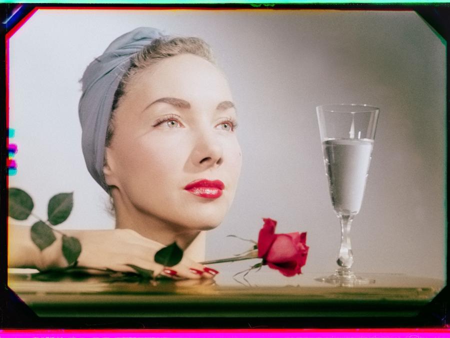 Model with rose for beauty advertisement, Studio Photography, Zurich, Switzerland, 1939 Magnum PhotosWerner Bischof Estate