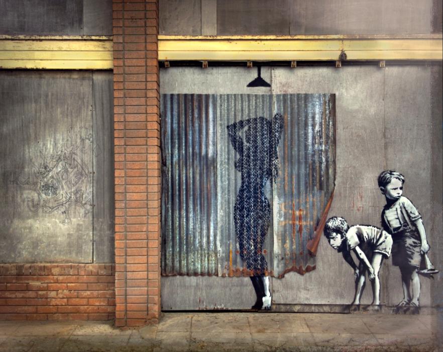 X Banksy's Shower Curtain