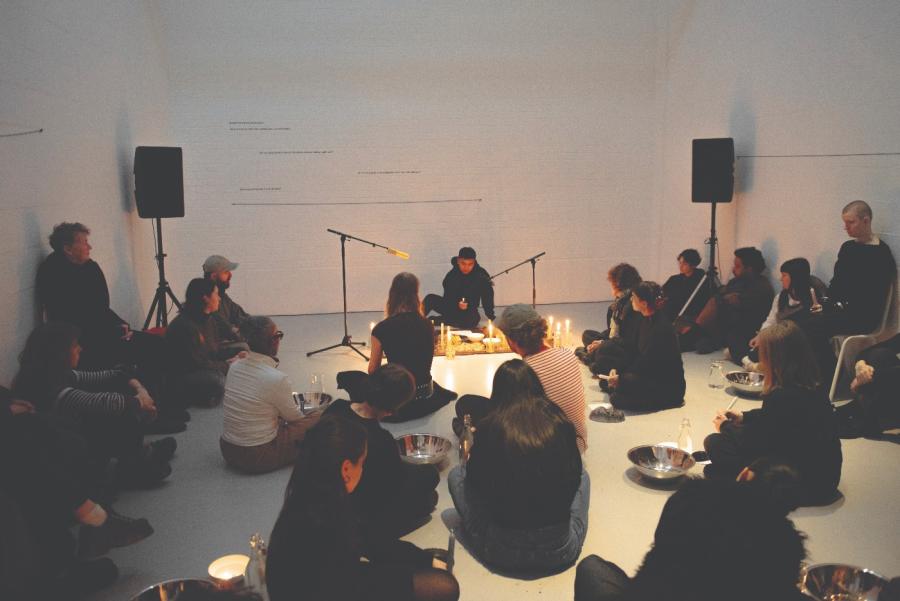 Dennis Dizon, 'Elegy' (2025). Performance at Spike Island, Bristol. Photography by Lucy Bentley