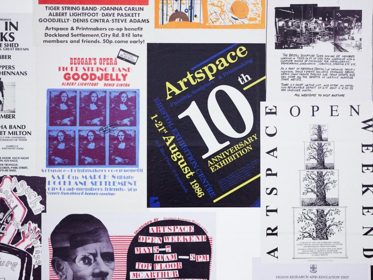 A collection of archival Bristol Artspace posters. Photo by Max McClure_2