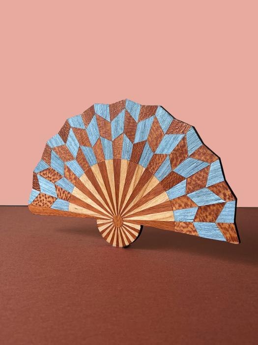 BlueBrownFanPink