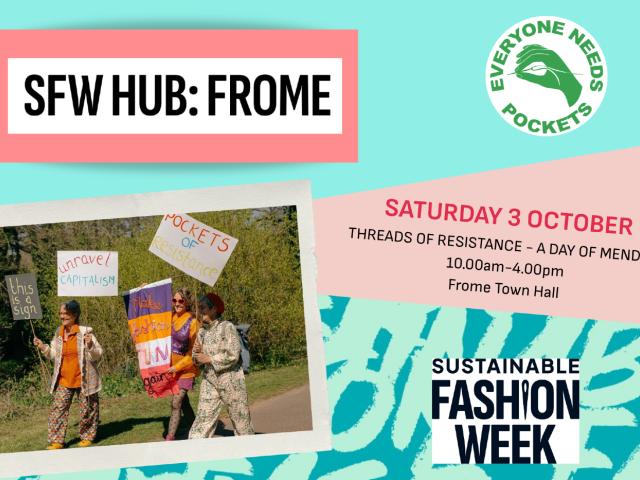SATURDAY 3 OCTOBER THREADS OF RESISTANCE - A DAY OF MENDING 10.00am-4.00pm Frome Town Hall