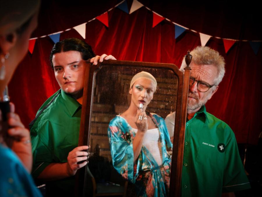 George-and-the-Drag-Queen- with mirror