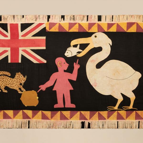 Asafo flag, Ghana, early 20th century (Pelican) (c) Karun Thakar Collection, photo by Desmond Brambley (1)cp